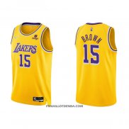 Maillot Los Angeles Lakers Jabari Brown NO 15 75th Anniversary 2021-22 Jaune