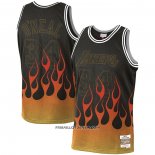 Maillot Los Angeles Lakers Shaquille O'neal Flames Noir