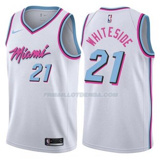 Maillot Miami Heat Hassan Whiteside Ciudad 2018 Blanc