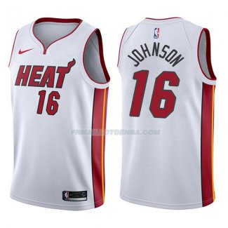 Maillot Miami Heat James Johnson Association 2017-18 16 Blancoo