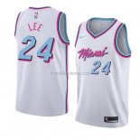 Maillot Miami Heat Marcus Lee Ville 2018 Blanc