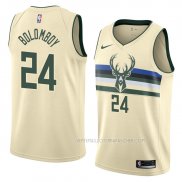 Maillot Milwaukee Bucks Joel Bolomboy Ville 2018 Crema