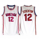 Maillot Basket NCAA Gonzaga Stockton 12 Blanc