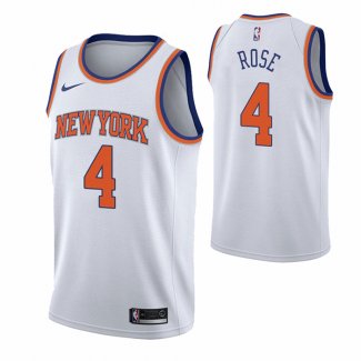 Maillot New York Knicks Derrick Rose NO 4 Association Blanc