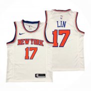 Maillot New York Knicks Jeremy Lin NO 17 Association Blanc