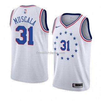 Maillot Philadelphia 76ers Mike Muscala Earned 2018-19 Blanc