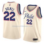 Maillot Philadelphia 76ers Richaun Holmes Ciudad 2018 Crema Crema