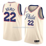 Maillot Philadelphia 76ers Richaun Holmes Ciudad 2018 Crema Crema