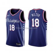 Maillot Philadelphia 76ers Shake Milton Ville 2019-20 Bleu