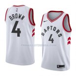 Maillot Toronto Raptors Lorenzo Brown Association 2018 Blanc Blanc