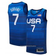 Maillot USA 2021 Kevin Durant No 7 Bleu