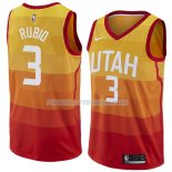 Maillot Utah Jazz Rubio Ciudad 2017-18 3 Orange