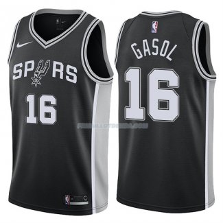 Maillot Basket Authentique San Antonio Spurs Gasol 2017-18 16 Noir