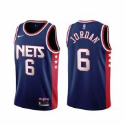 Maillot Brooklyn Nets Deandre Jordan NO 6 Ville 2021-22 Bleu