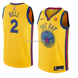 Maillot Golden State Warriors Jordan Bell Ville 2018 Jaune