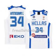 Maillot Grece Giannis Antetokounmpo 2019 FIBA Baketball World Cup Blanc