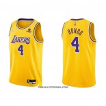 Maillot Los Angeles Lakers Rajon Rondo NO 4 75th Anniversary 2021-22 Jaune