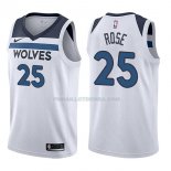 Maillot Minnesota Timberwolves Derrick Rose Association 2017-18 25 Blancoo