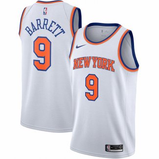 Maillot New York Knicks Rj Barrett NO 9 Association Blanc