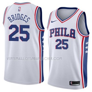 Maillot Philadelphia 76ers Mikal Bridges Association 2018 Blanc Blanc