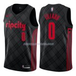 Maillot Portland Trail Blazers Damian Lillard Ciudad 0 Negro