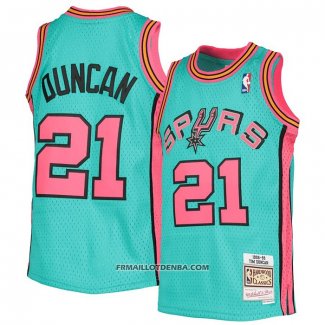 Maillot San Antonio Spurs Tim Duncan Mitchell & Ness 1998-99 Vert