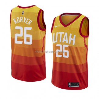 Maillot Utah Jazz Kyle Korver Ville 2018 Jaune