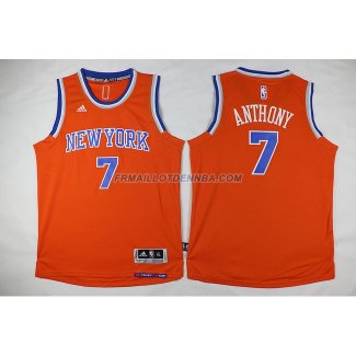Enfants Maillot Basket New York Knicks Anthony 7 Orange