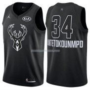 Maillot All Star 2018 Milwaukee Bucks Giannis Antetokounmpo 34 Noir