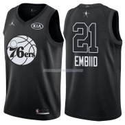 Maillot All Star 2018 Philadelphia 76ers Jimmy Joel Embiid 21 Noir