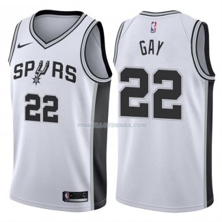 Maillot Basket Authentique San Antonio Spurs Gay 2017-18 22 Blanc