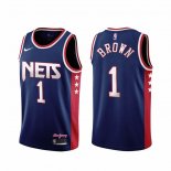 Maillot Brooklyn Nets Bruce Brown NO 1 Ville 2021-22 Bleu