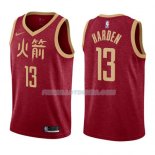 Maillot Houston Rockets James Harden Ciudad 2018-19 Rouge