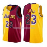 Maillot Los Angeles Lakers Lebron Jamess Split 2018 Or Rouge