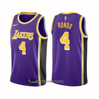 Maillot Los Angeles Lakers Rajon Rondo NO 4 Statement 2021-22 Volet