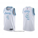 Maillot Los Angeles Lakers Rajon Rondo NO 4 Ville 2021-22 Blanc