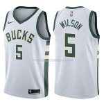 Maillot Milwaukee Bucks D.j. Wilson Swingman Association 2017-18 5 Blancoo