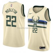 Maillot Milwaukee Bucks Khris Middleton Ville 2018 Crema