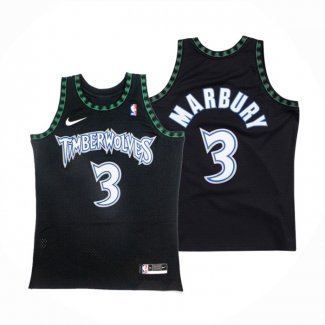 Maillot Minnesota Timberwolves Stephen Marbury NO 3 Classic Noir