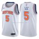 Maillot New York Knicks Courtney Lee Statehombret 2017-18 5 Blancoo
