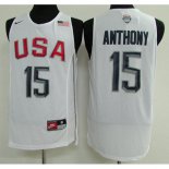 Maillot Basket USA Dream Teams Anthony 15 Blanc