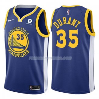 Maillot Basket Warriors Kevin Durant 2017-18 35 Bleu