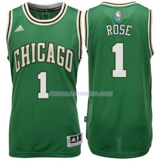 Maillot Basket Chicago Bulls Rose 1 Verde