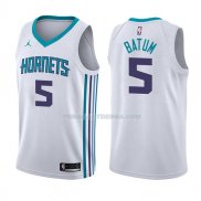 Maillot Charlotte Hornets Nicolas Batum Association 2017-18 5 Blancoo