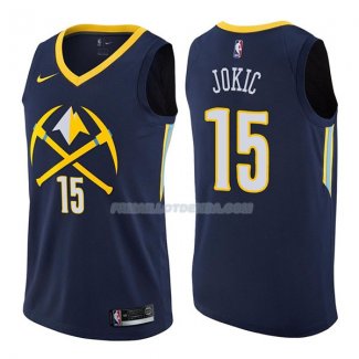 Maillot Denver Nuggets Nikola Jokic Ciudad 2017-18 15 Azul