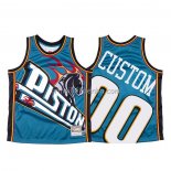 Maillot Detroit Pistons Personnalise Mitchell & Ness Big Face Bleu