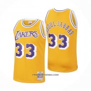 Maillot Los Angeles Lakers Kareem Abdul-jabbar NO 33 Mitchell & Ness 1984-85 Jaune