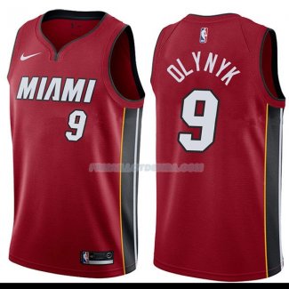 Maillot Miami Heat Kelly Olynyk Statehombret 2017-18 9 Rojo