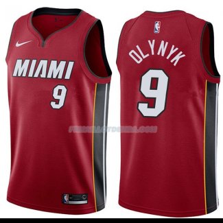 Maillot Miami Heat Kelly Olynyk Statehombret 2017-18 9 Rojo