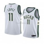 Maillot Milwaukee Bucks Brook Lopez Association 2018 Blanc